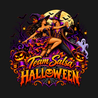 Team Salsa Halloween Latin dance T-shirt design by Salsamania